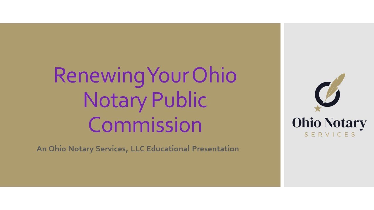 Renew Your Ohio Notary Public Commission