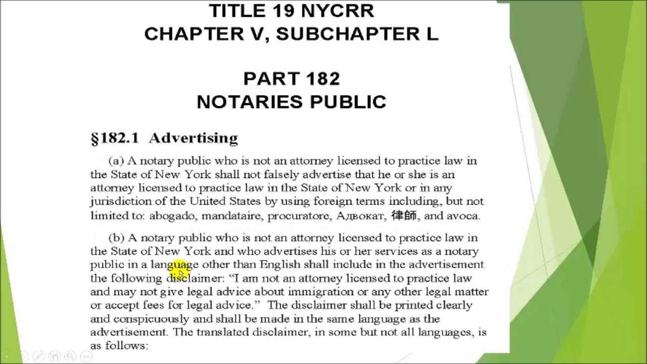 NY NOTARY FREE REFRESHER   Practicing Law Without a License!